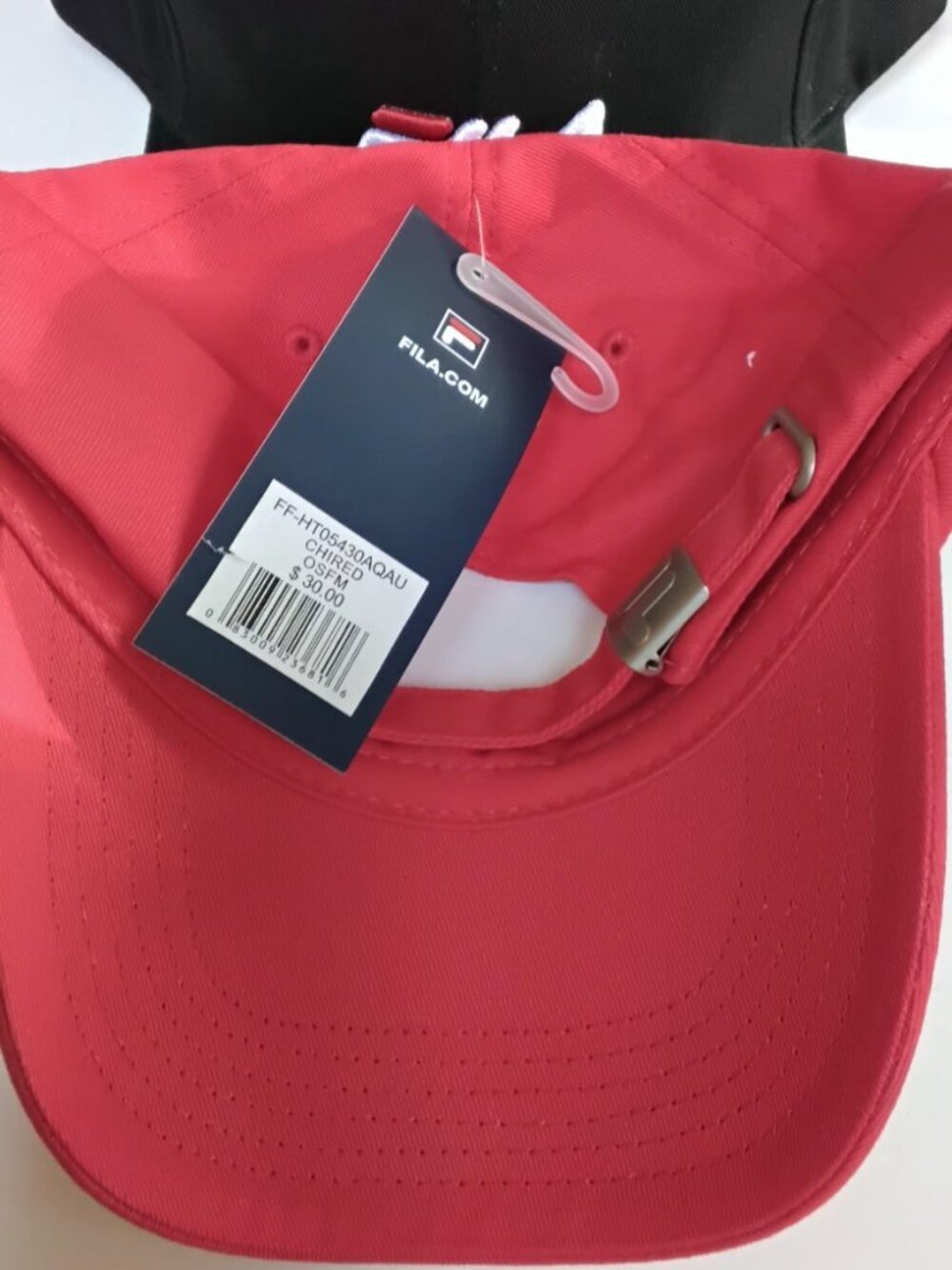 FILA Red Baseball Cap FF-HT05430AQAU OSFM Retail$30.00 NWT's Metal adjuster clip - Picture 3 of 4